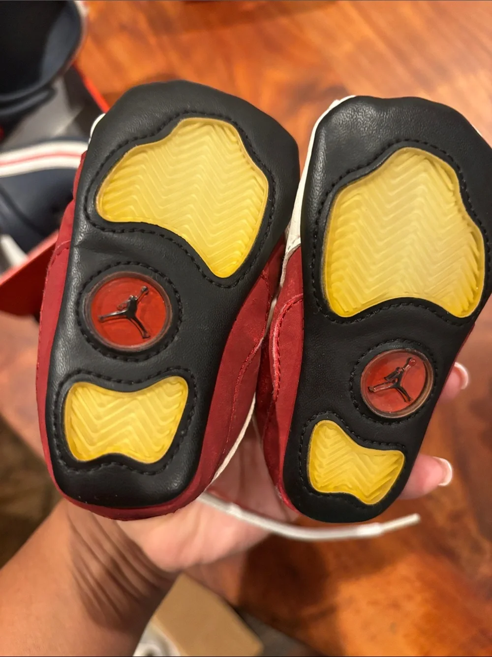 Jordan 13 Baby Shoes - White with Red Accent